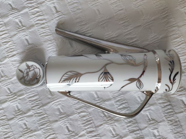 juego de café pintado en plata