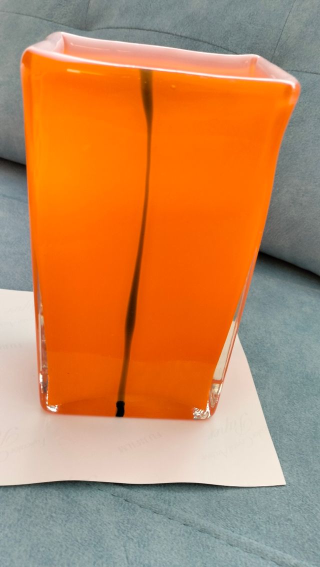 Jarrón vidrio naranja