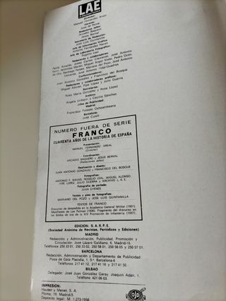 Franco 40 años de la historia de España
