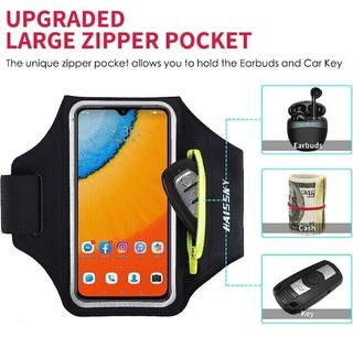 HAISSKY Fascia da Braccio con Borsa Auricolare,