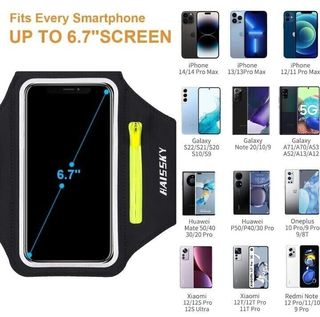 HAISSKY Fascia da Braccio con Borsa Auricolare,