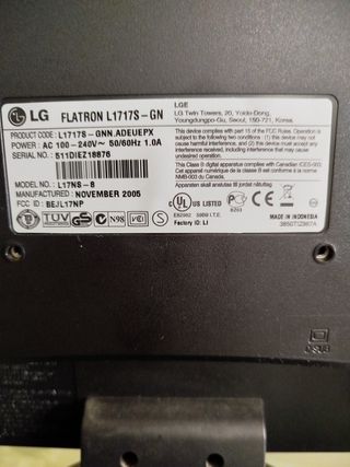 Monitor LG Flatron L1717S