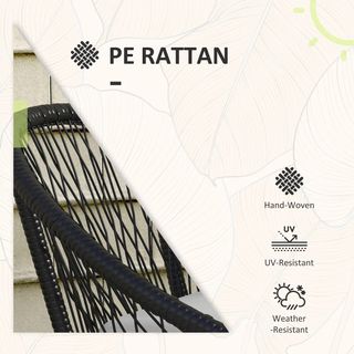 Set da Giardino con 2 Sedie con Cuscino e Tavolino