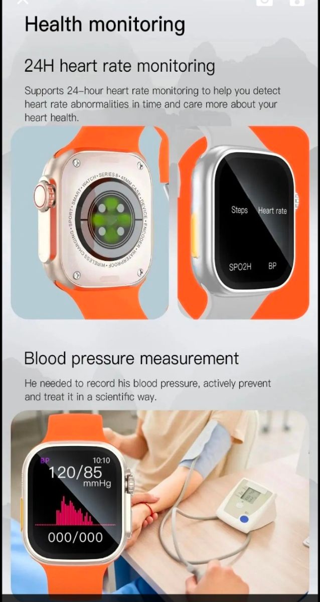 Relojes inteligente unisex naranja.y blanco 