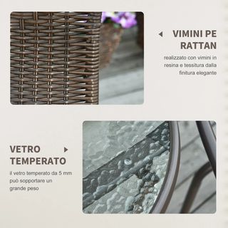 Set Tavolo Pieghevole e 2 Sedie da Giardino in Acc