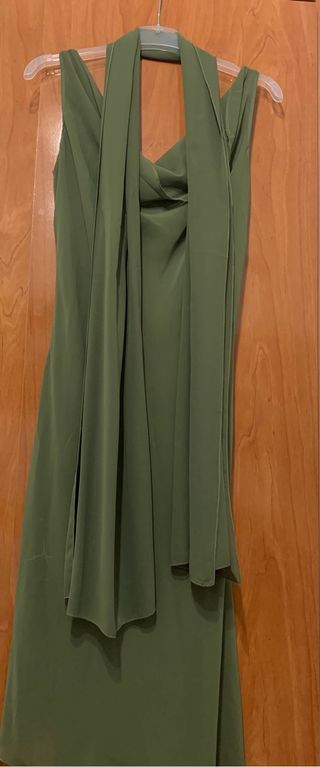 VESTIDO LARGO VERDE FIESTA