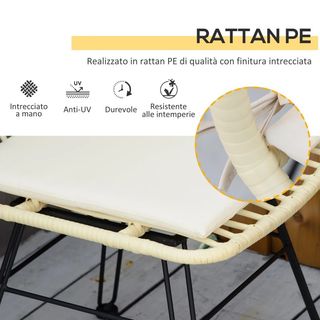 Set Mobili da Giardino 3 Pezzi con Tavolino e Sedi