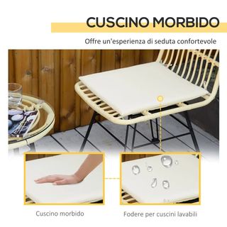 Set Mobili da Giardino 3 Pezzi con Tavolino e Sedi