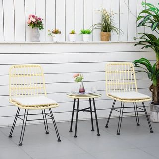 Set Mobili da Giardino 3 Pezzi con Tavolino e Sedi