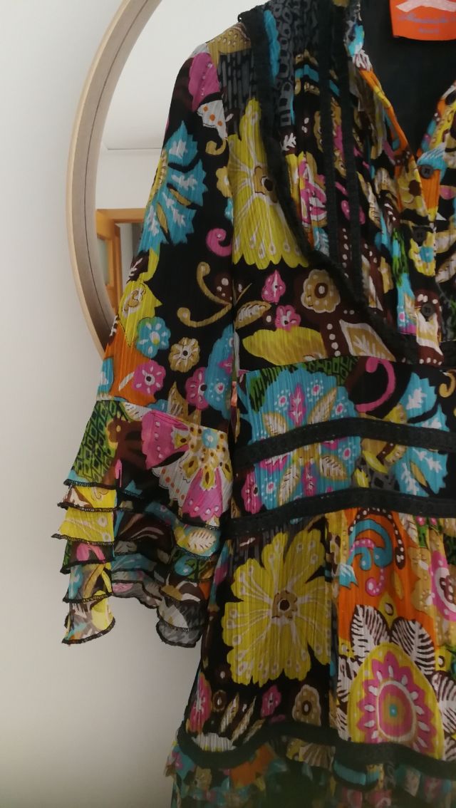 Vestido de gasa estampado