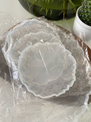 SET - 5pz vassoio + sottobicchieri in resina