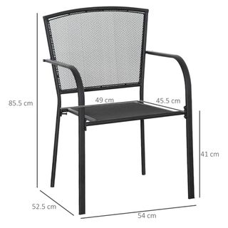 Set 2 Sedie da Giardino in Metallo, per Cortile, P