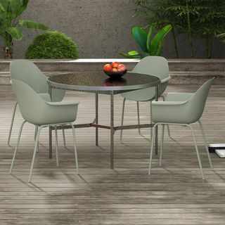 Set 4 Sedie da Giardino Impilabili con Piedini Ant