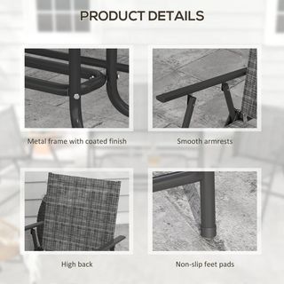 Set Salotto da Giardino con Tavolino in Vetro, 2 P