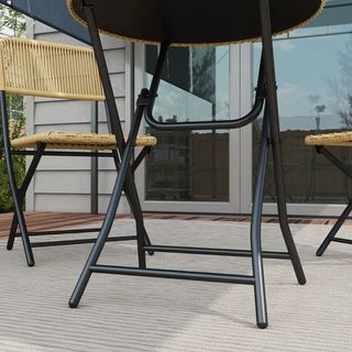 Set da Giardino 3 Pezzi in Rattan e Acciaio, 2 Sed