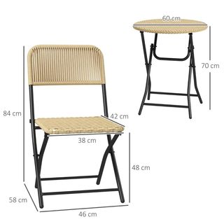 Set da Giardino 3 Pezzi in Rattan e Acciaio, 2 Sed