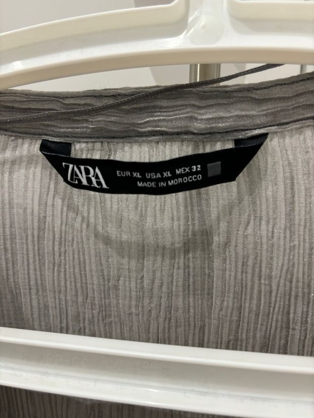 Camisa tipo gasa gris XL overwize