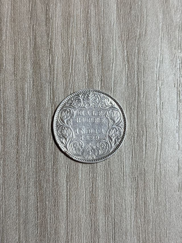 Moneta collezione 1/2 rupia britannica-india 1899