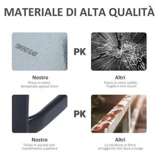 Tavolino Moderno Piano in Vetro Temperato, Tavolo