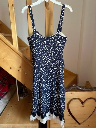 Abito a pois blu/bianco con pizzo “Liu Jo” S/IT40