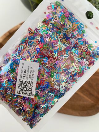 SET - 4x10gr glitter alfabeto inglese per resina
