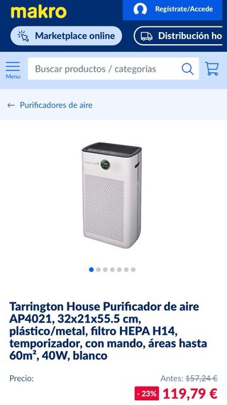 Purificador aire Tarrington House NUEVO