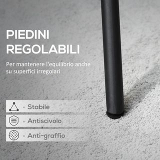 Tavolo da Giardino Rotondo in Metallo con Piano d'