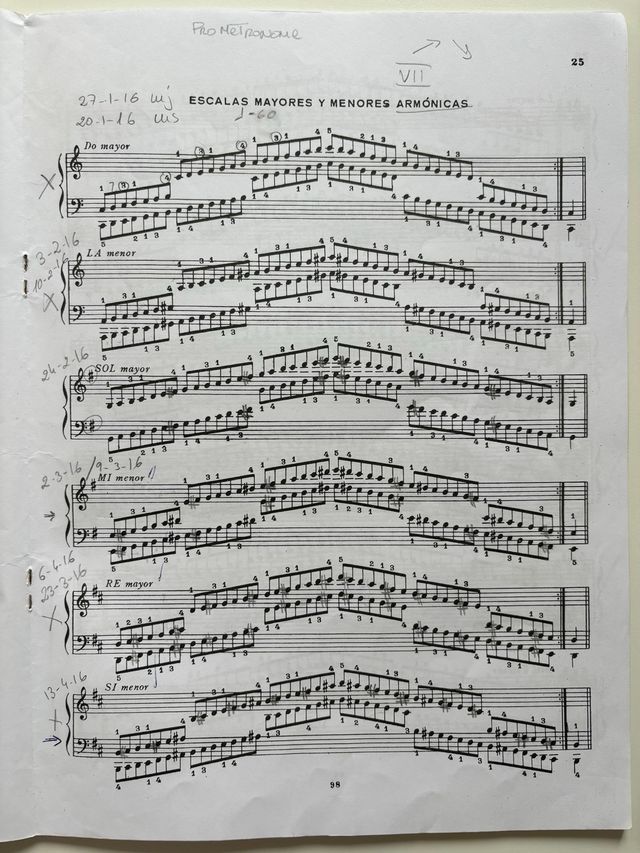 Exercícios preparatórios: Arpegios e Escalas de Schmidt