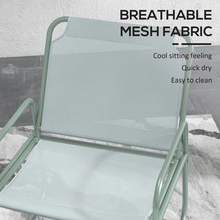 Set da Giardino con Tavolo Rotondo e 2 Sedie in Ac