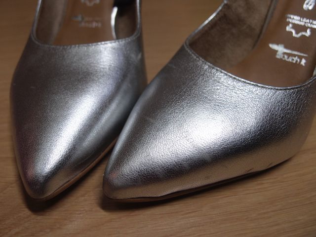 Zapatos tacón plata Tamaris nº 37