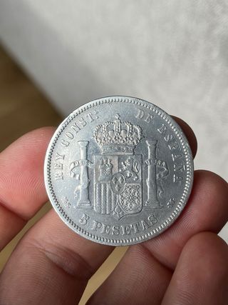 Raras 5 pesetas de Alfonso XII, 1881.
