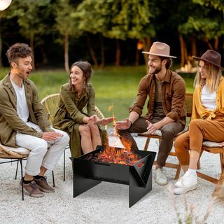 Braciere da Giardino in Acciaio Quadrato con Manig