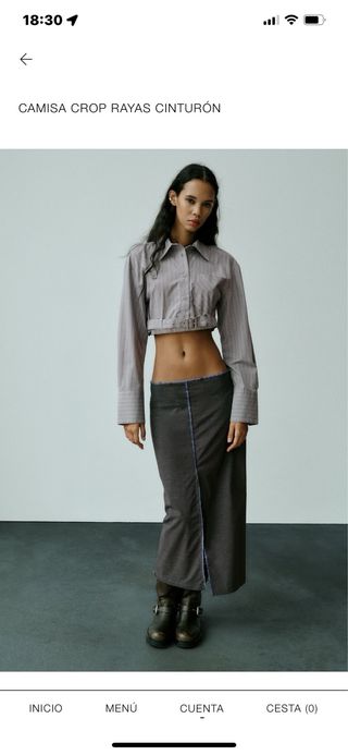 Camisa crop zara