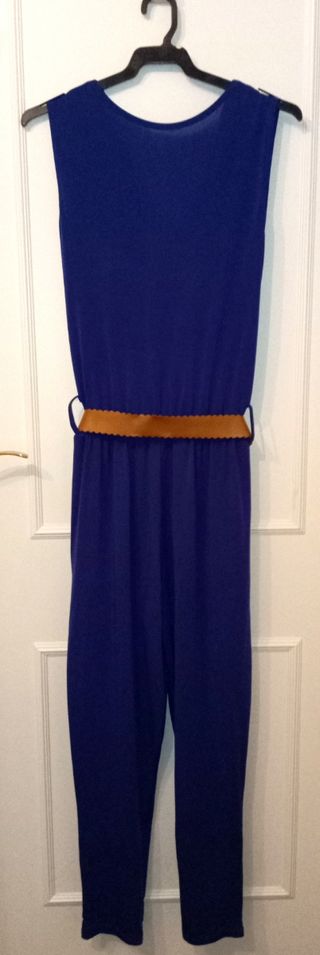 Mono pantalon azul cintura elástica. M