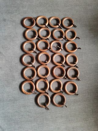 Anillas para cortinas de madera