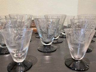 Colección vasos de cristal vintage