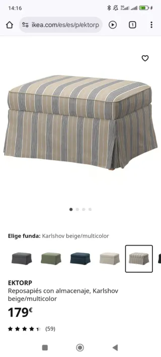 Reposapies con arcón gama Ektorp Ikea