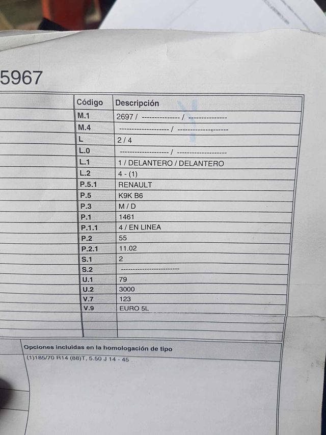 Despieces motor Renault kangoo 1.5 die