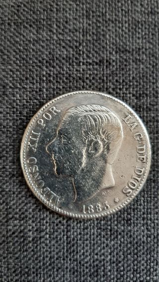 MONEDA PLATA 1883 5 PTS