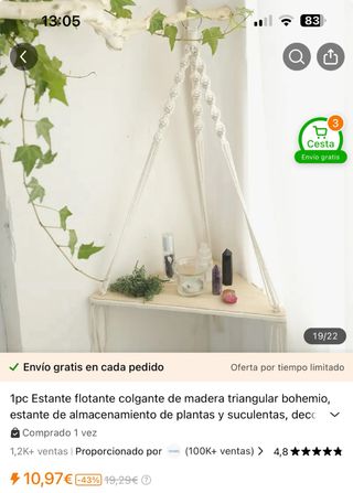 oferta!!! nuevo!!!Estante esquinero triangular.