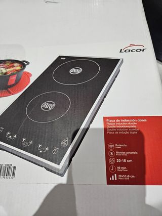 Placa vitrocerámica inducción doble Lacor