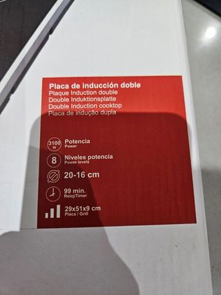 Placa vitrocerámica inducción doble Lacor