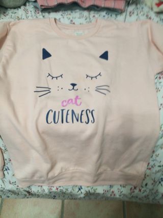 Jersey salmón niña 15-16 años con dibujo gracioso