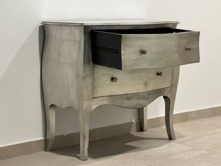 Cómoda plateada dos cajones