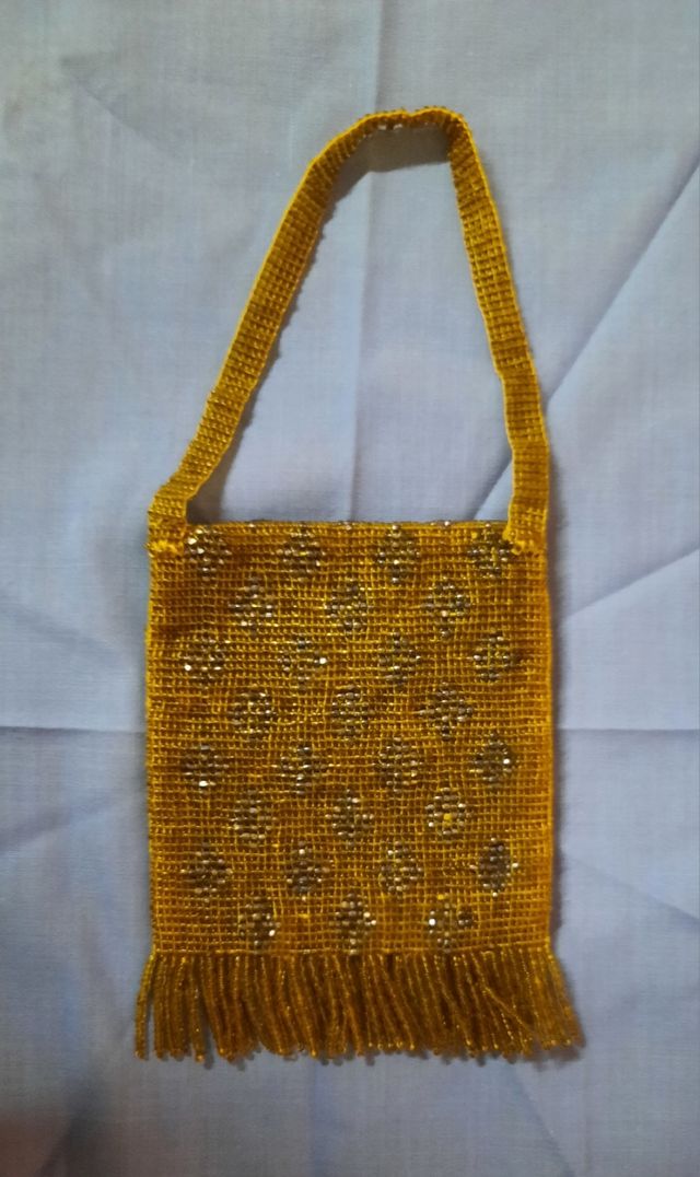 Borsetta antica con perline. 20x8'3 cm. Vintage. Mini borsa