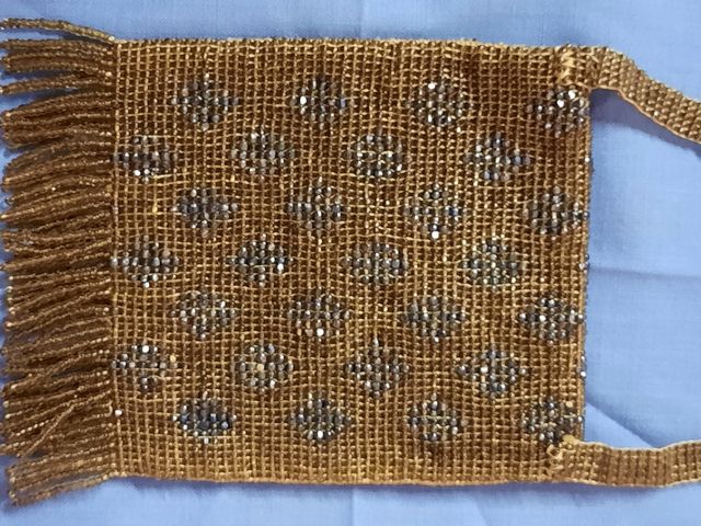 Borsetta antica con perline. 20x8'3 cm. Vintage. Mini borsa