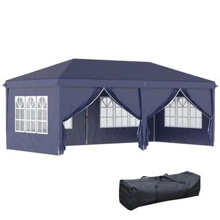 Gazebo 6x3 m Pieghevole da Giardino, in Acciaio e 
