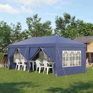 Gazebo 6x3 m Pieghevole da Giardino, in Acciaio e 