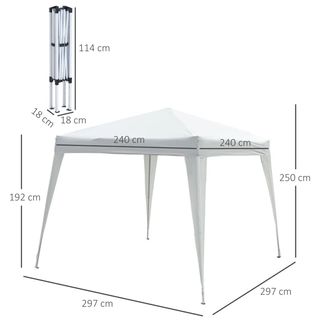 Gazebo Pieghevole da Giardino 2.4x2.4m co