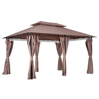 Gazebo da Giardino 4x3m con Doppio Tetto 